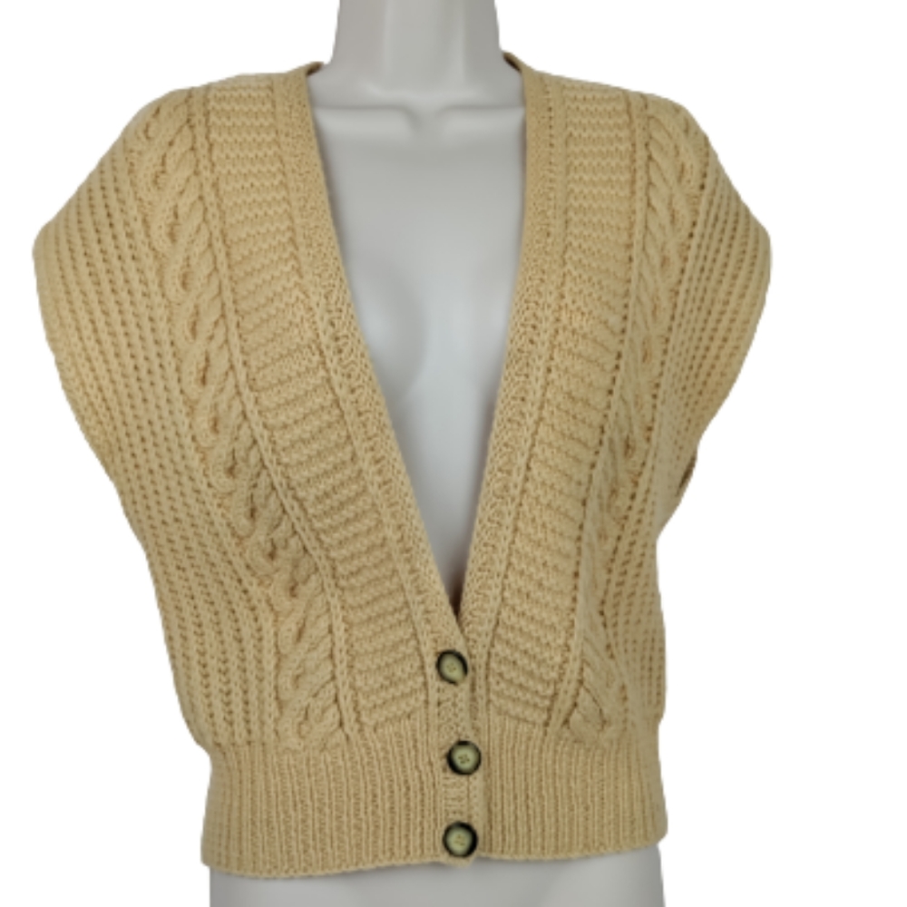 Linda Allard Ellen Tracy 100% wool knit vest S
